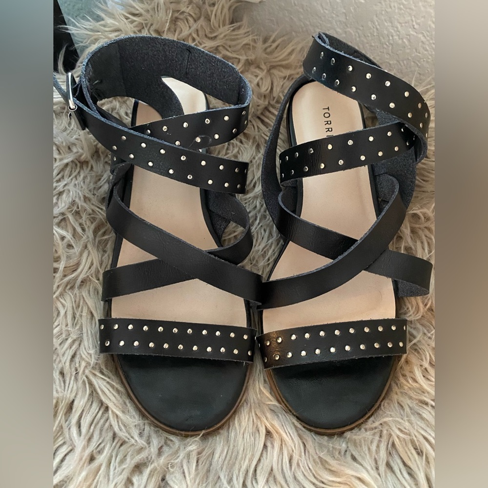 Torrid leather wrap studded black sandal 11